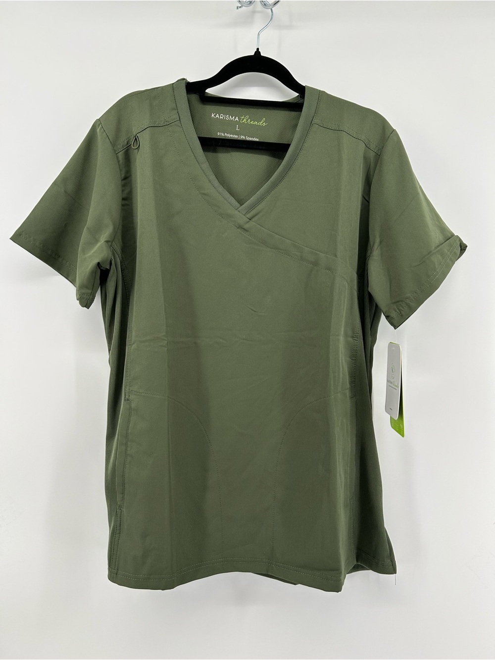 Karisma  Olive Green V-Neck Scrub Top